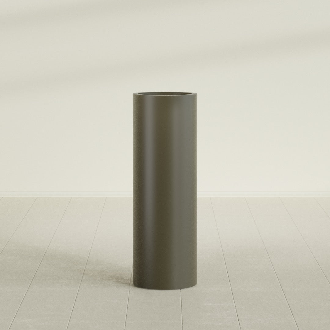 Corry Large Tall Cylinder Fiberglass Planter - 12 in x 12 in x 36 in - Matte Bronze - Matte Bronze,30 in x 30 in x 32 in