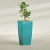 Toulan Extra Large Tall Tapered Square Fiberglass Planter - 28 in x 28 in x 60 in - Satin Sea Foam - Satin Sea Foam,28 in x 28 in x 60 in