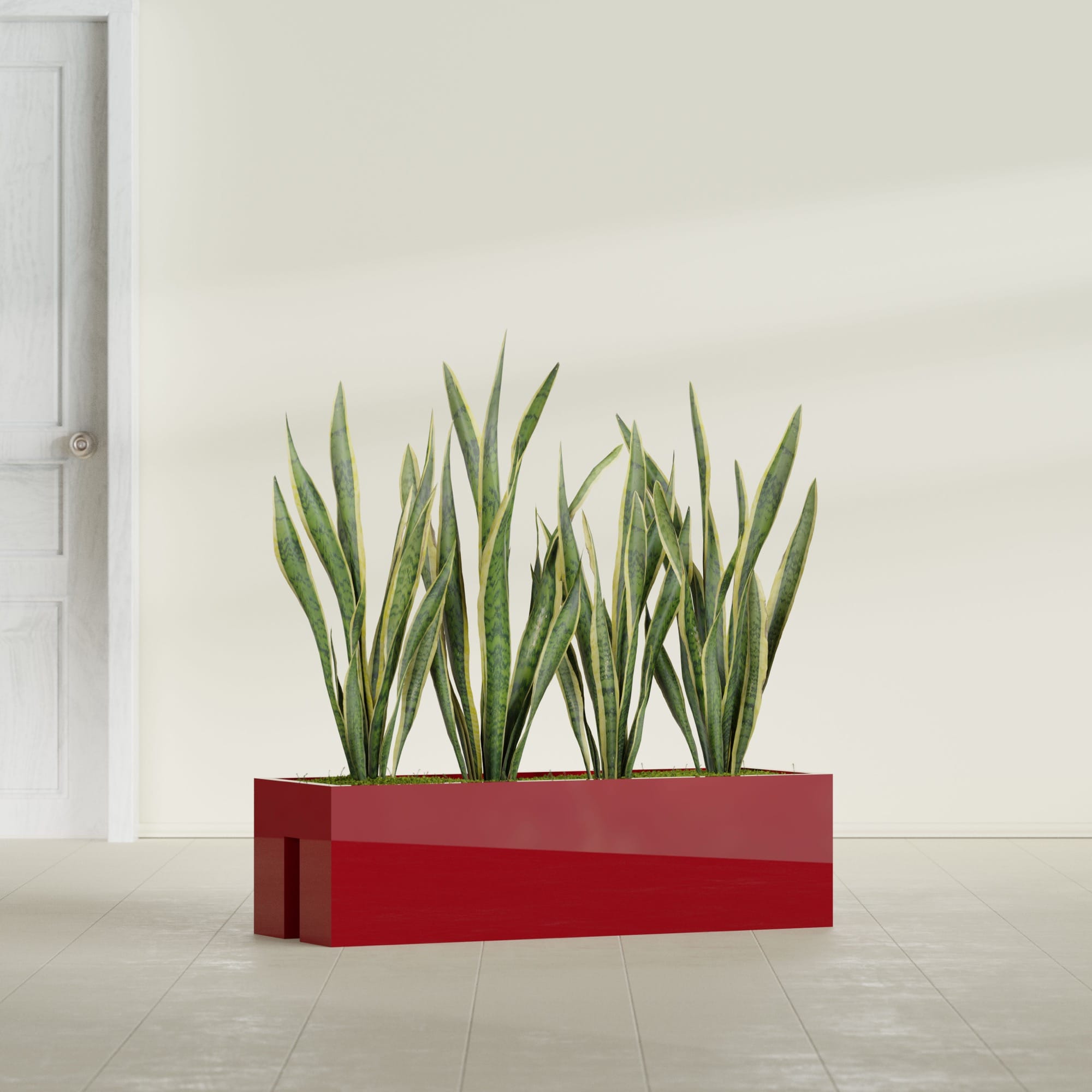 Tiergarden Large Long Over The Railing Rectangle Fiberglass Planter - 36 in x 12 in x 10 in - Gloss Red - Gloss Red,36 in x 12 in x 10 in