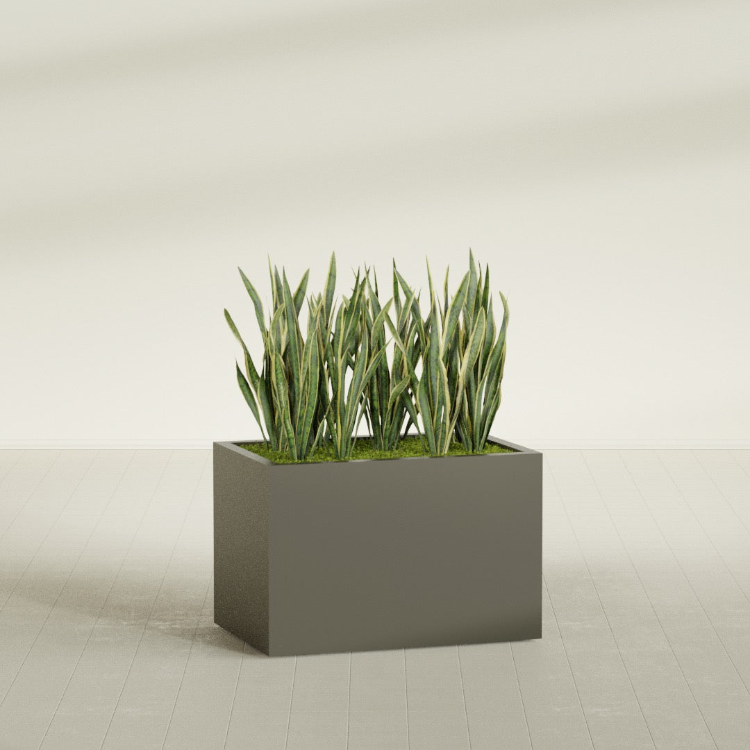 Granada Large Rectangle Fiberglass Planter - 36 in x 24 in x 24 in - Matte Bronze - Matte Bronze,36 in x 24 in x 24 in