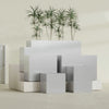 Brisbane Large Rectangle Fiberglass Planter - 36 in x 24 in x 32 in - Metallic Silver - Metallic Silver,36 in x 24 in x 32 in
