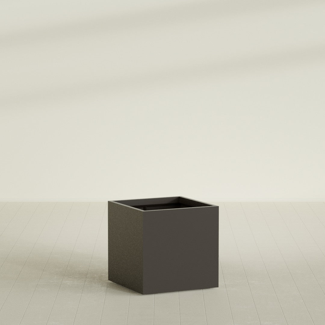Montroy Large Cube Square Fiberglass Planter - 32 in x 32 in x 32 in - Matte Brown - Matte Brown,32 in x 32 in x 32 in