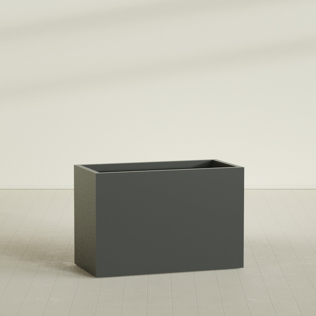 Brisbane Extra Large Long Rectangle Fiberglass Planter - 48 in x 24 in x 32 in - Matte Charcoal - Matte Charcoal,48 in x 24 in x 32 in