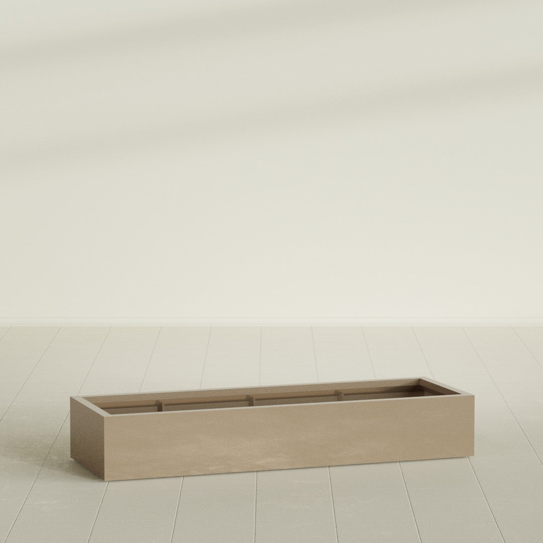 Antwerp Extra Large Long Rectangle Fiberglass Planter - 72 in x 24 in x 12 in - Metallic Gold - Metallic Gold,72 in x 24 in x 12 in