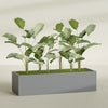 Torino Extra Large Wide Rectangle Fiberglass Planter - 72 in x 24 in x 18 in - Metallic Gunmetal - Metallic Gunmetal,72 in x 24 in x 18 in