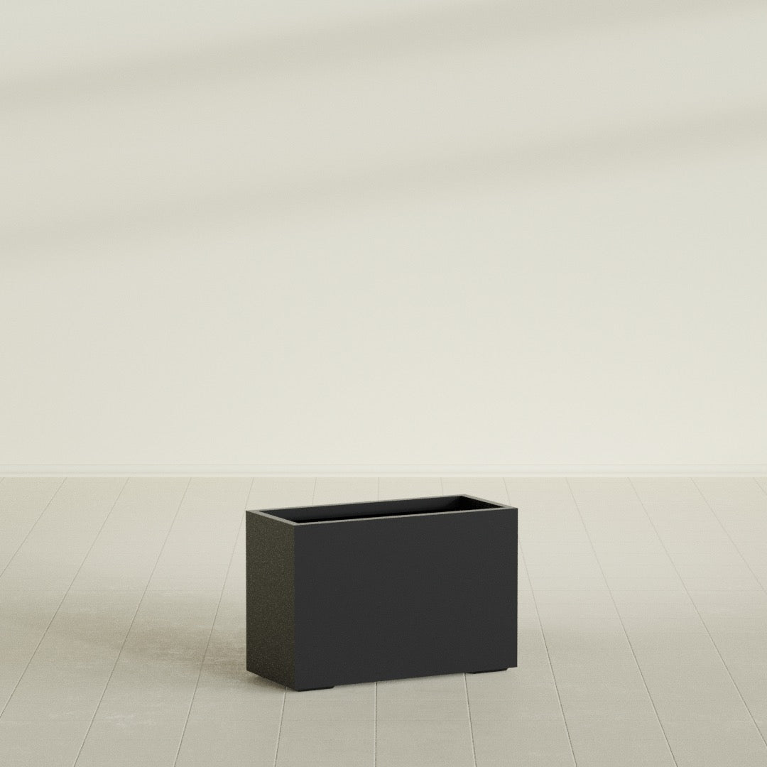 Tolga Large Rectangle Fiberglass Planter - 36 in x 16 in x 24 in - Matte Black - Matte Black,36 in x 16 in x 24 in