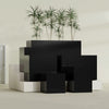 Brisbane Large Rectangle Fiberglass Planter - 24 in x 24 in x 32 in - Gloss Black - Gloss Black,24 in x 24 in x 32 in