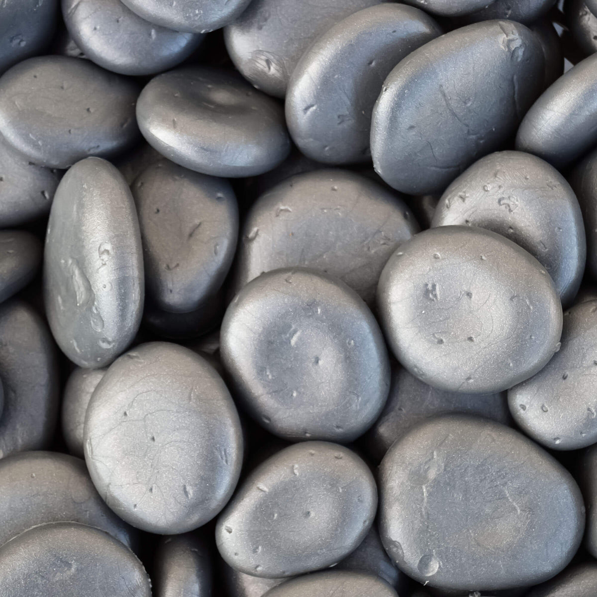 Rockafiller Faux Landscaping Rocks - Charcoal Metallic - 1 cubic ft box - Charcoal Metallic,1 cubic foot box