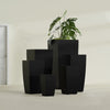 Toulan Large Tall Tapered Square Fiberglass Planter - 18 in x 18 in x 36 in - Matte Black - Matte Black,18 in x 18 in x 36 in