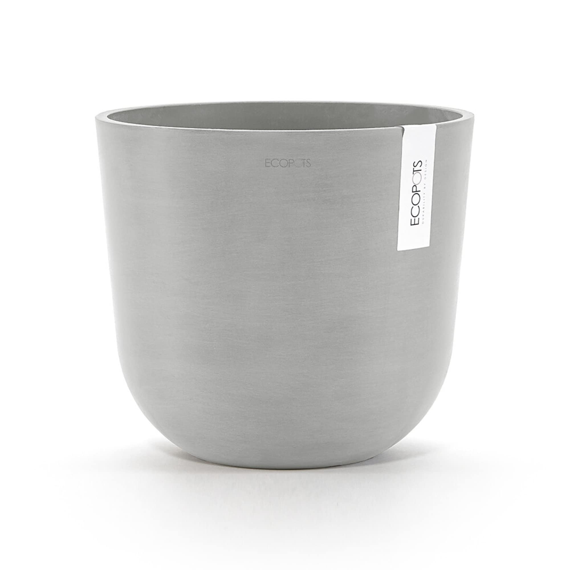 Oslo Small Round Planter - 9.8 in x 9.8 in x 8.5 in - White Grey - White Grey,9.75 in x 9.75 in x 8.5 in,Planter Only
