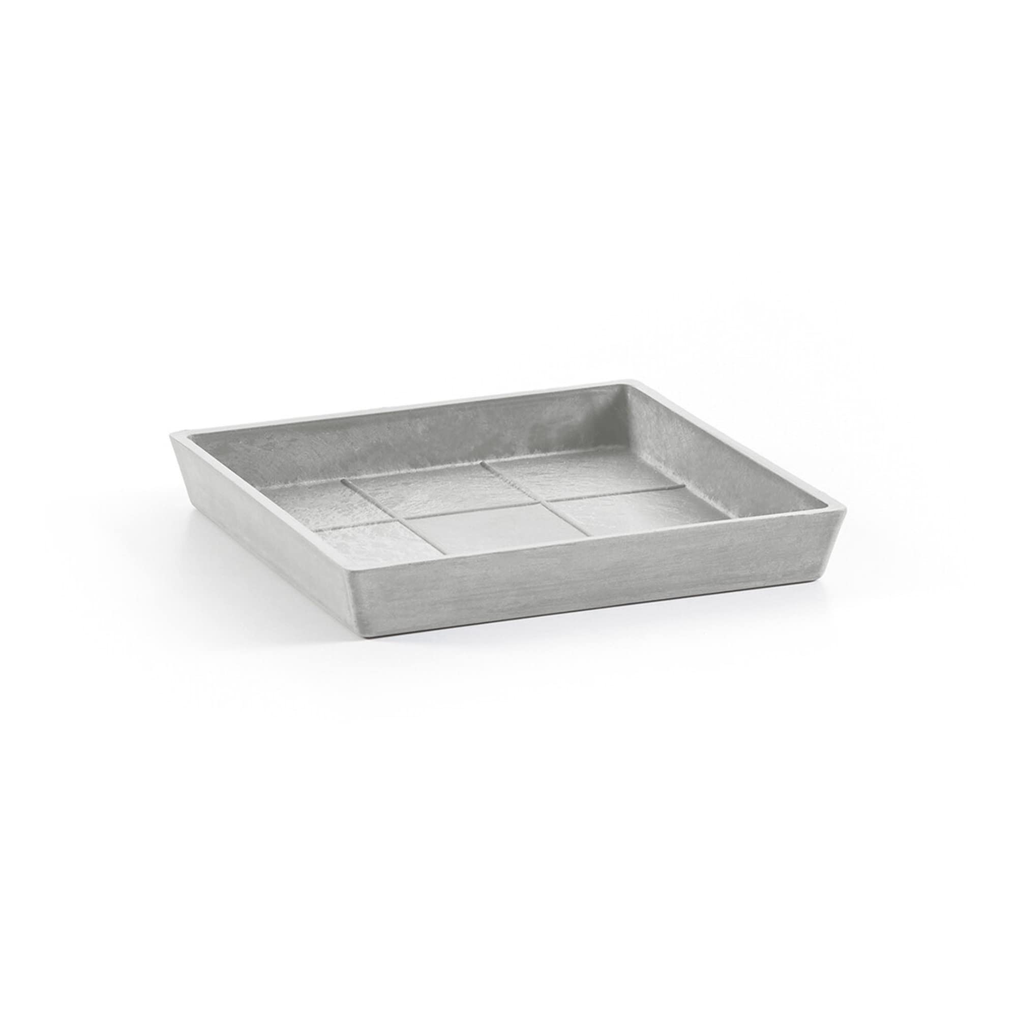 Small Square Saucer - 7 in x 7 in x 1 in - White Grey - White Grey,7 in x 7 in x 1 in