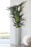 Amsterdam Mid High Medium Tall Round Planter - 13.5 in x 13.5 in x 26 in - White Grey - White Grey,13.5 in x 13.5 in x 26 in,Planter Only