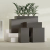 Darwin Large Tall Rectangle Fiberglass Planter - 24 in x 24 in x 42 in - Matte Brown - Matte Brown,24 in x 24 in x 42 in