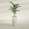San Jose Large Tall Round Fluted Fiberglass Planter - 16 in x 16 in x 30 in - Satin Beige - Satin Beige,16 in x 16 in x 30 in
