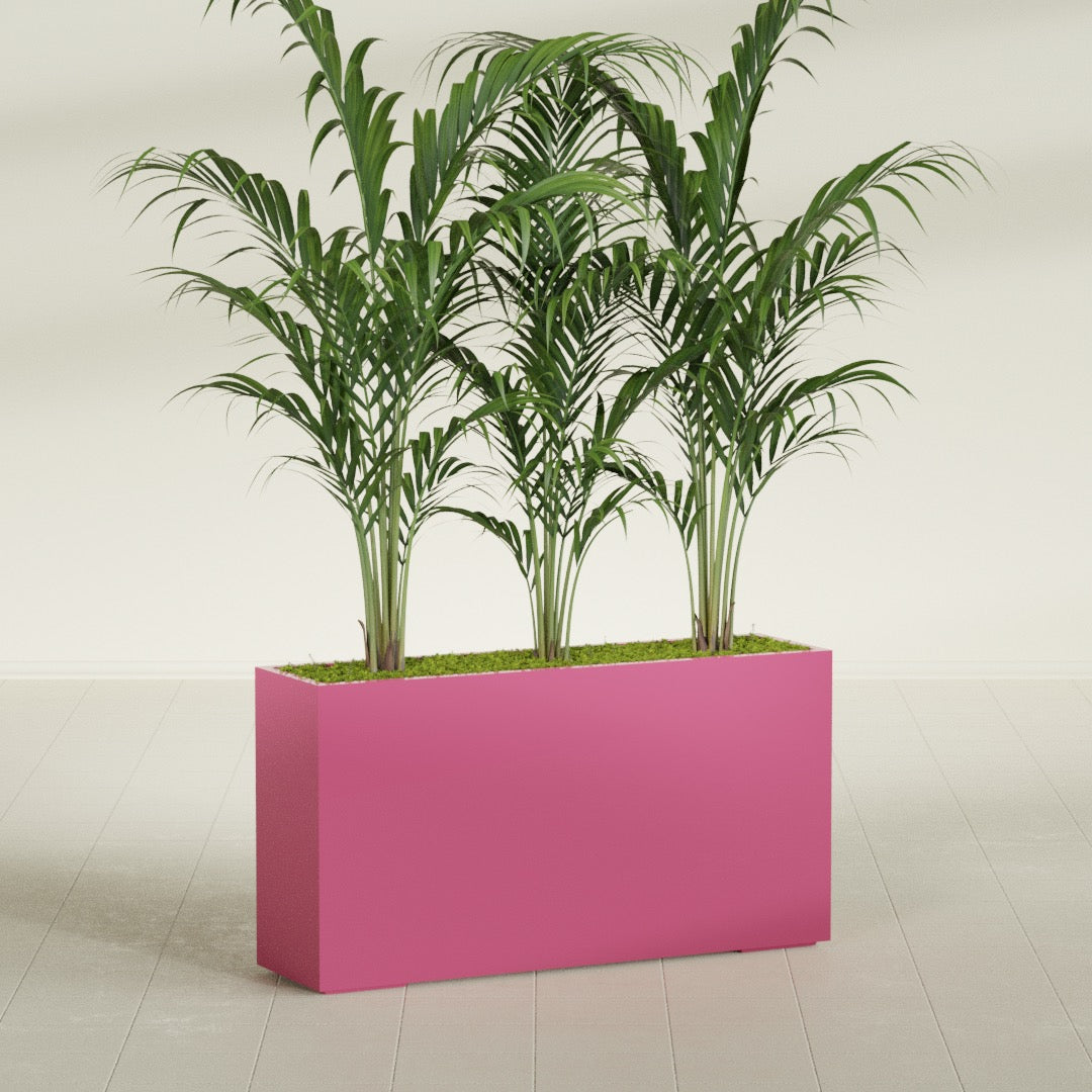 Potsdam Extra Large Long Rectangle Fiberglass Planter - 60 in x 16 in x 32 in - Gloss Pink Violet - Gloss Pink Violet,60 in x 16 in x 32 in