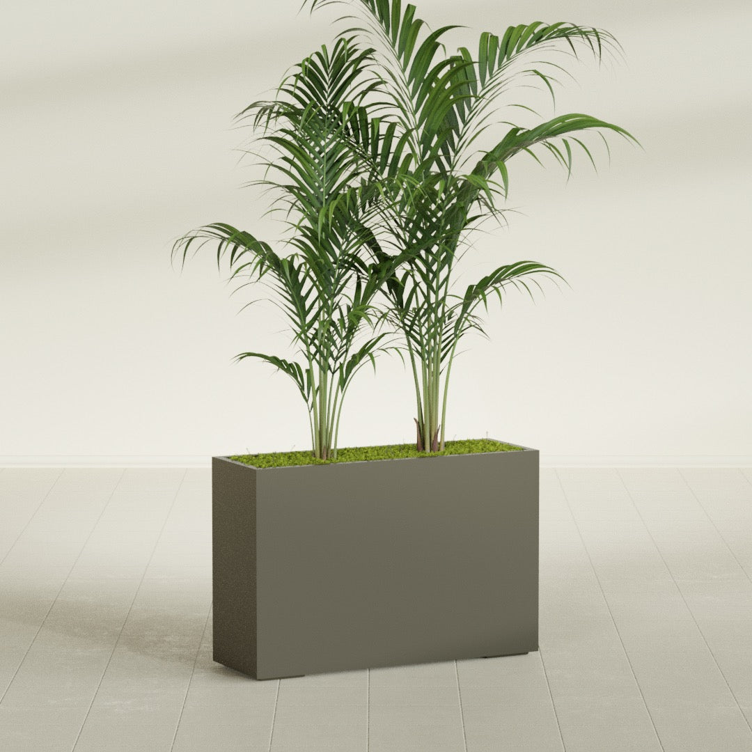 Potsdam Extra Large Long Rectangle Fiberglass Planter - 48 in x 16 in x 32 in - Matte Bronze - Matte Bronze,48 in x 16 in x 32 in