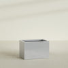 Granada Large Rectangle Fiberglass Planter - 36 in x 24 in x 24 in - Metallic Silver - Metallic Silver,36 in x 24 in x 24 in
