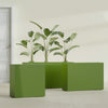 Milano Medium Narrow Rectangle Fiberglass Planter - 24 in x 10 in x 24 in - Satin Green - Satin Green,24 in x 10 in x 24 in
