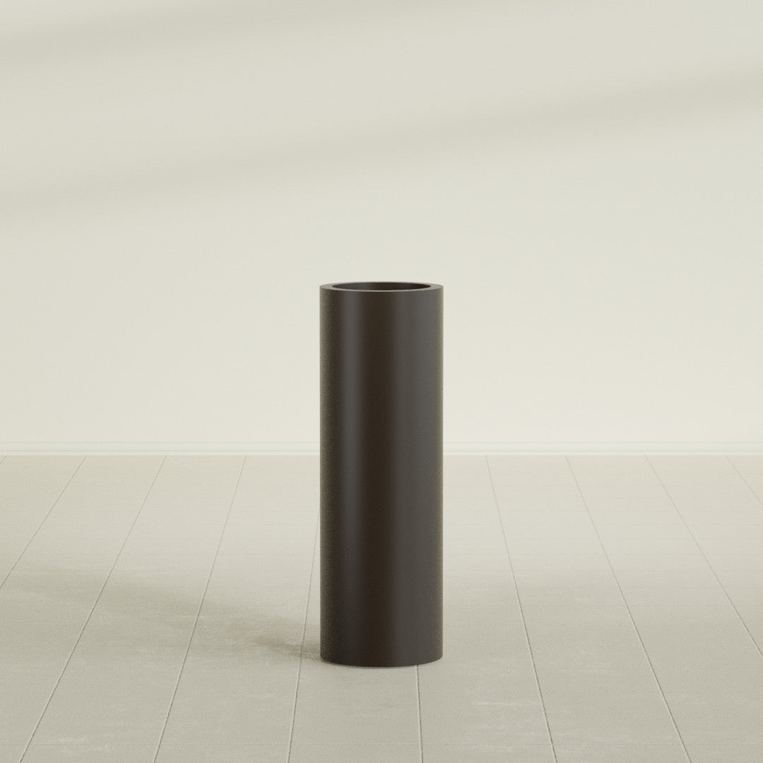 Corry Large Tall Cylinder Fiberglass Planter - 10 in x 10 in x 30 in - Matte Brown - Matte Brown,10 in x 10 in x 30 in