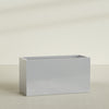 Brisbane Extra Large Long Rectangle Fiberglass Planter - 60 in x 24 in x 32 in - Metallic Silver - Metallic Silver,60 in x 24 in x 32 in