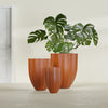 Alicante Small Round Fiberglass Planter - 15 in x 15 in x 21 in - Matte Terracotta - Matte Terracotta,15 in x 15 in x 21 in