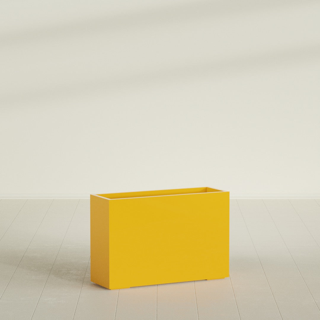 Potsdam Extra Large Long Rectangle Fiberglass Planter - 48 in x 16 in x 32 in - Gloss Saffron - Gloss Saffron,48 in x 16 in x 32 in