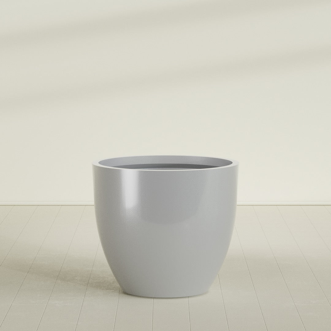 Wannsee Extra Large Round Fiberglass Planter - 50 in x 50 in x 44 in - Metallic Silver - Metallic Silver,50 in x 50 in x 44 in