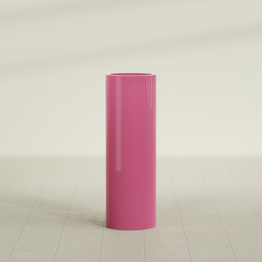 Corry Large Tall Cylinder Fiberglass Planter - 12 in x 12 in x 36 in - Gloss Pink Violet - Gloss Pink Violet,30 in x 30 in x 32 in