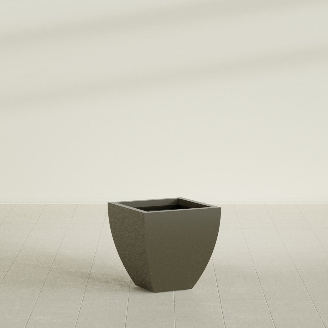 Lima Medium Tapered Square Fiberglass Planter - 20 in x 20 in x 20 in - Matte Bronze - Matte Bronze,20 in x 20 in x 20 in