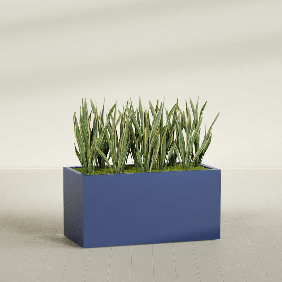 Granada Extra Large Long Rectangle Fiberglass Planter - 48 in x 24 in x 24 in - Matte Cobalt Blue - Matte Cobalt Blue,48 in x 24 in x 24 in