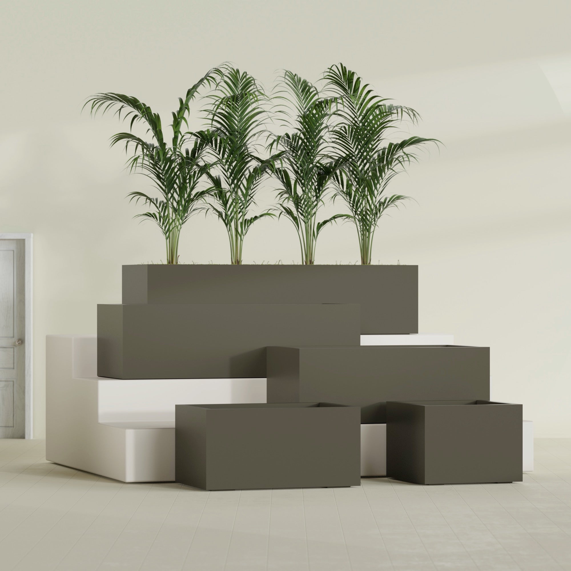 Torino Extra Large Wide Rectangle Fiberglass Planter - 60 in x 24 in x 18 in - Matte Bronze - Matte Bronze,60 in x 24 in x 18 in
