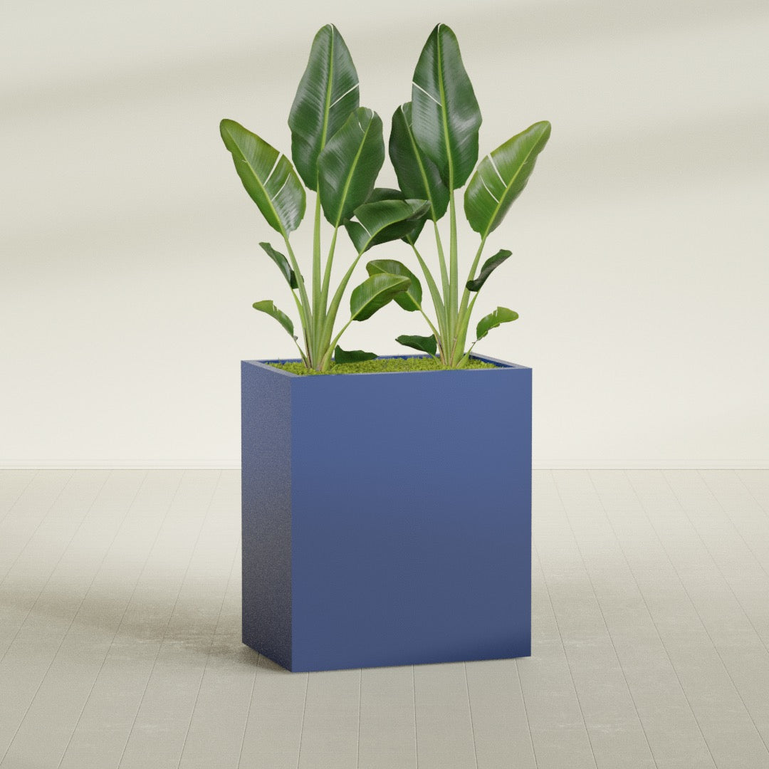 Darwin Large Rectangle Fiberglass Planter - 36 in x 24 in x 42 in - Matte Cobalt Blue - Matte Cobalt Blue,36 in x 24 in x 42 in
