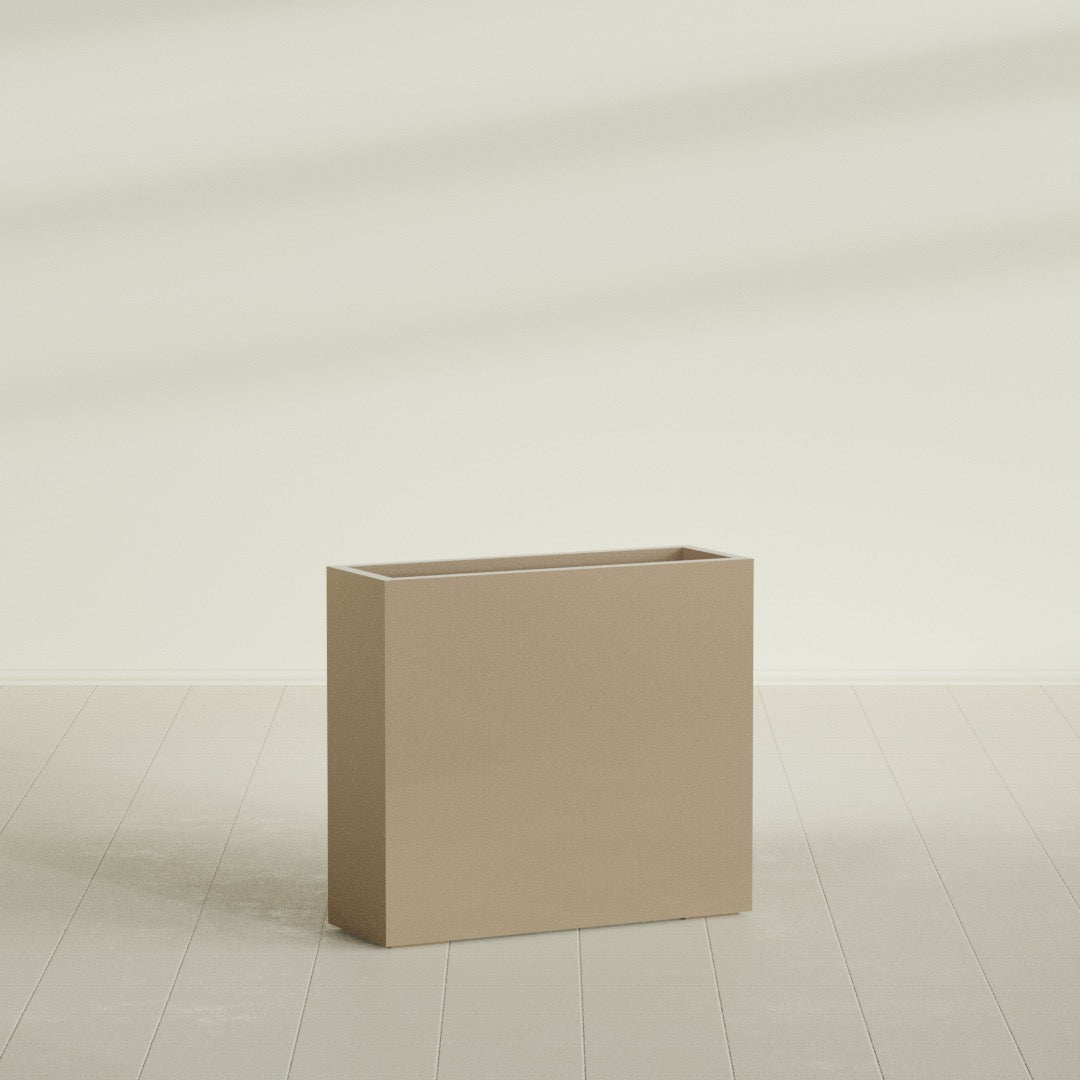 Delray Large Tall Rectangle Fiberglass Planter - 36 in x 12 in x 32 in - Metallic Gold - Metallic Gold,36 in x 12 in x 32 in