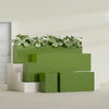 Miami Extra Large Narrow Rectangle Fiberglass Planter - 48 in x 12 in x 18 in - Satin Green - Satin Green,48 in x 12 in x 18 in