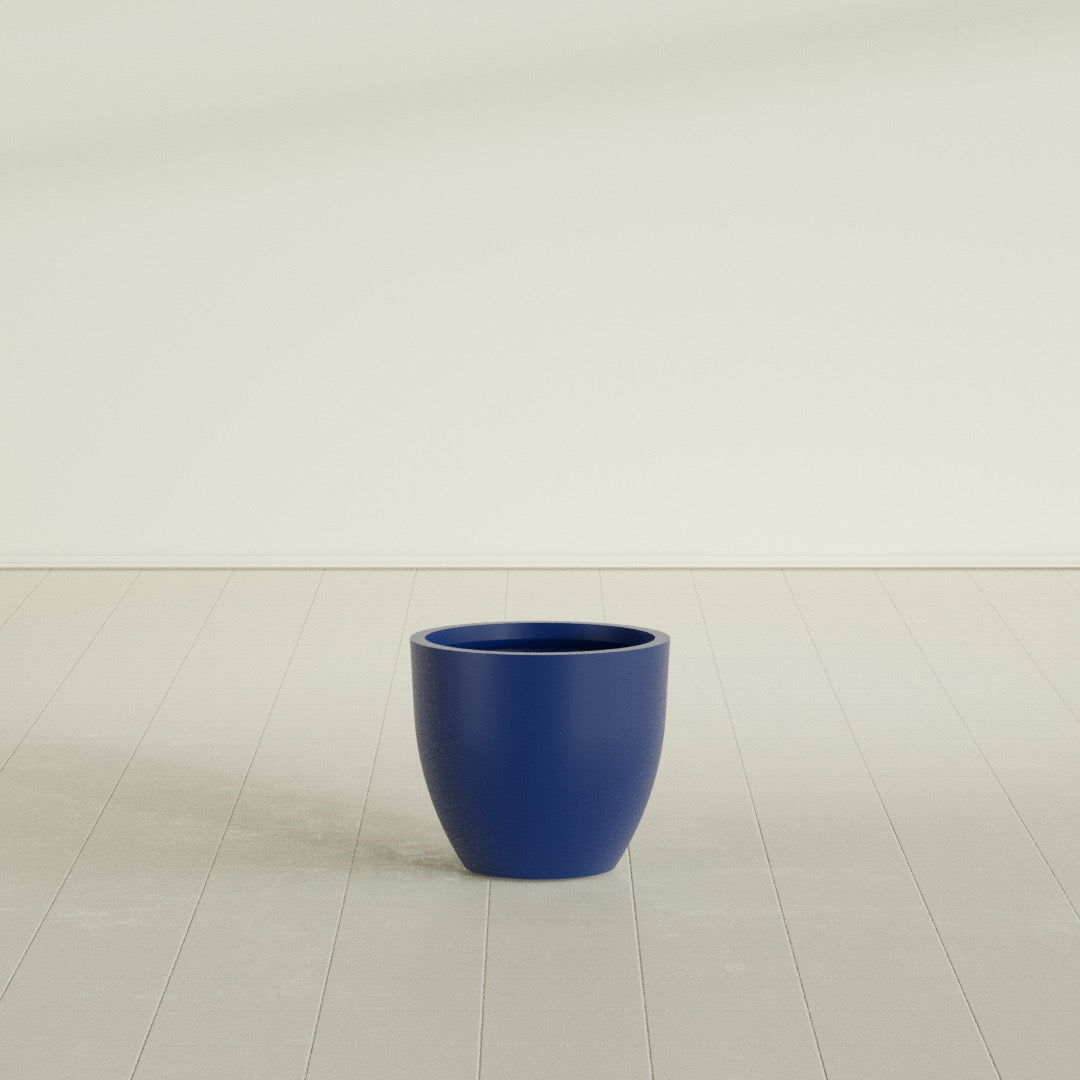 Wannsee Medium Round Fiberglass Planter - 22 in x 22 in x 19 in - Matte Cobalt Blue - Matte Cobalt Blue,22 in x 22 in x 19 in