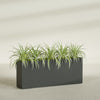 Hollywood Extra Large Narrow Rectangle Fiberglass Planter - 60 in x 12 in x 24 in - Matte Charcoal - Matte Charcoal,60 in x 12 in x 24 in