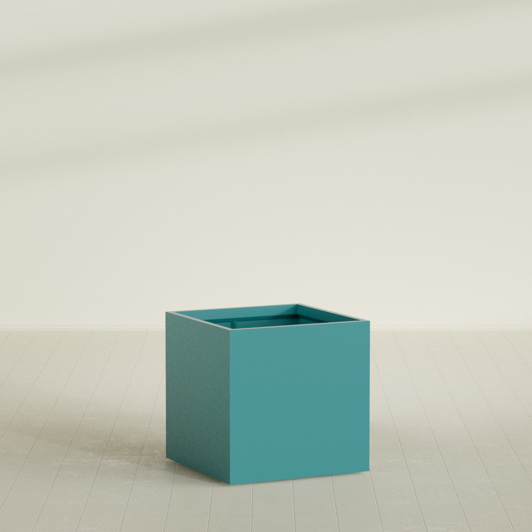 Montroy Large Cube Square Fiberglass Planter - 36 in x 36 in x 36 in - Satin Sea Foam - Satin Sea Foam,36 in x 36 in x 36 in