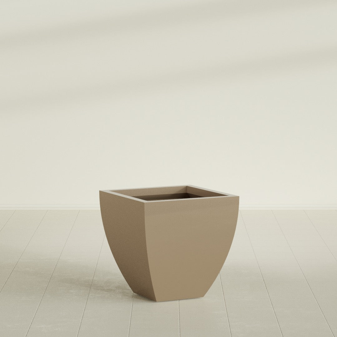 Lima Medium Tapered Square Fiberglass Planter - 24 in x 24 in x 24 in - Metallic Gold - Metallic Gold,24 in x 24 in x 24 in