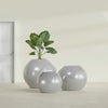 Globe Medium Sphere Fiberglass Planter - 24 in x 24 in x 19 in - Metallic Silver - Metallic Silver,24 in x 24 in x 20 in