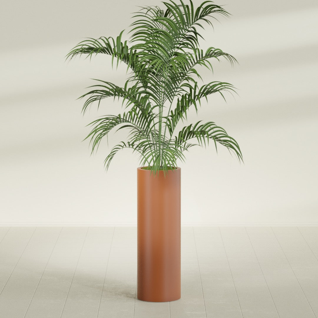 Corry Large Tall Cylinder Fiberglass Planter - 12 in x 12 in x 36 in - Matte Terracotta - Matte Terracotta,30 in x 30 in x 32 in