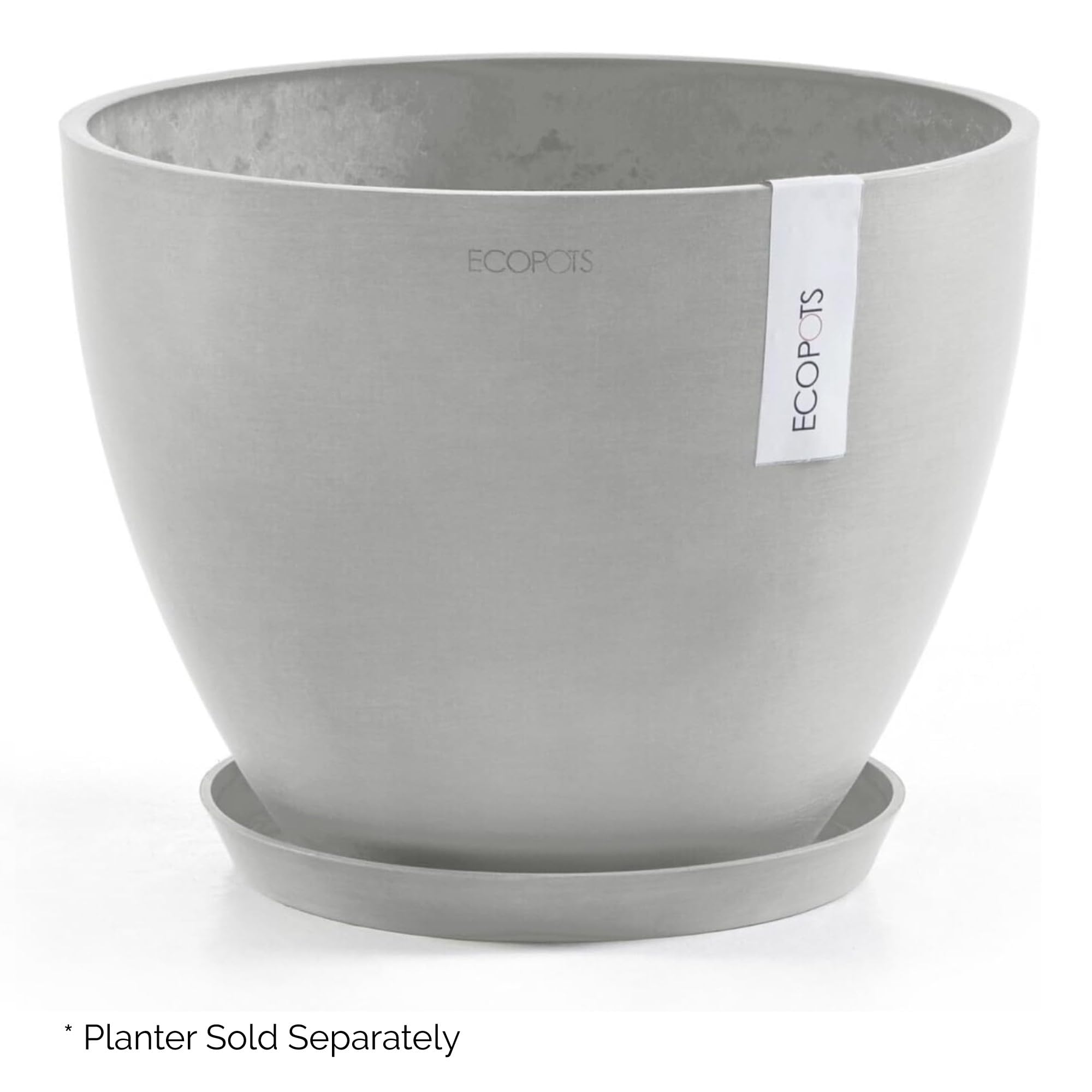 Small Round Saucer - 14.5 in x 14.5 in x 1.5 in - White Grey - White Grey,14.5 in x 14.5 in x 1.5 in