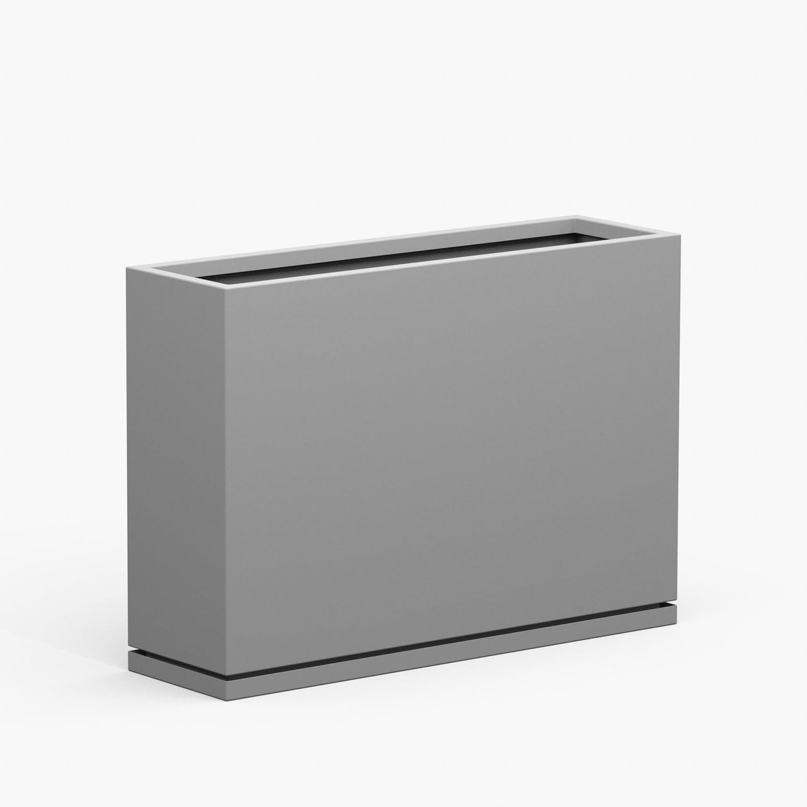 Medium Metal Rectangle Planter with Drip Tray - 24 in x 12.5 in x 24 in - Pewter - Pewter,24 in x 12.5 in x 24 in,With Drip Tray
