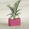 Seoul Large Curved Abstract Fiberglass Planter - 36 in x 16 in x 24 in - Gloss Pink Violet - Gloss Pink Violet,36 in x 16 in x 24 in
