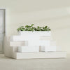 Antwerp Medium Low Rectangle Fiberglass Planter - 24 in x 24 in x 12 in - Gloss White - Gloss White,24 in x 24 in x 12 in