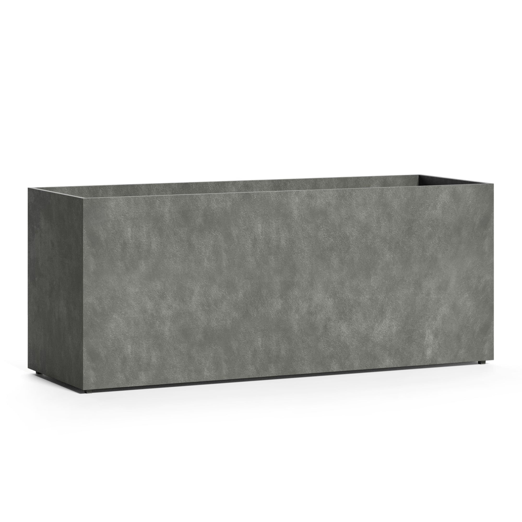 Semplito Grand Rectangular Planter – Grey Stone Finish – Fiberglass Indoor/Outdoor, Weather-Resistant XL Planter (59" L x 19.75" W x 23.5" H Exterior, 58.7" L x 19.3" W Interior) - Grey Stone,59 in x 19.7 in x 23.6 in