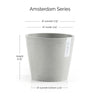 Amsterdam Small Round Planter - 8 in x 8 in x 7 in - Taupe - Taupe,8 in x 8 in x 7 in,Planter Only