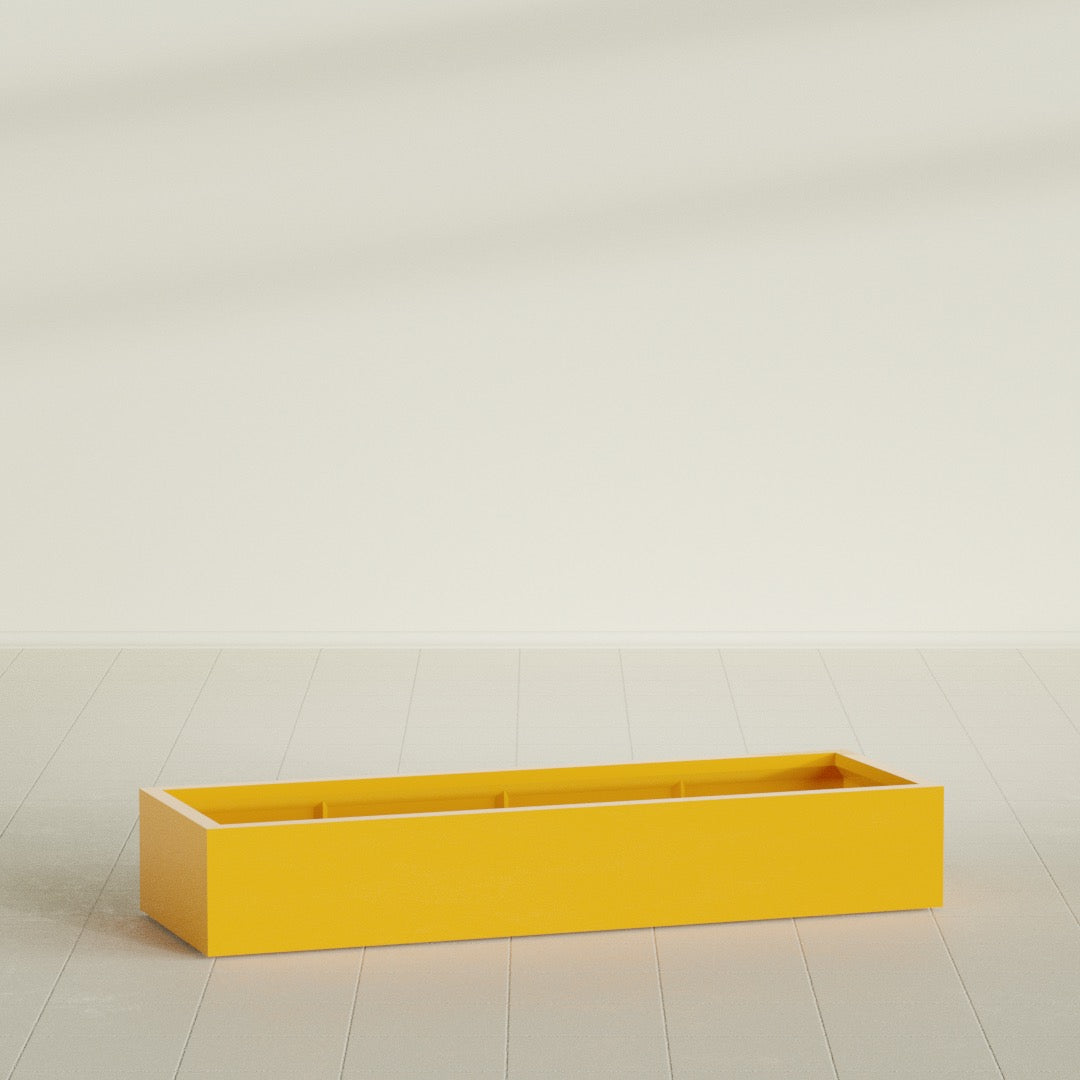 Antwerp Extra Large Long Rectangle Fiberglass Planter - 72 in x 24 in x 12 in - Gloss Saffron - Gloss Saffron,72 in x 24 in x 12 in