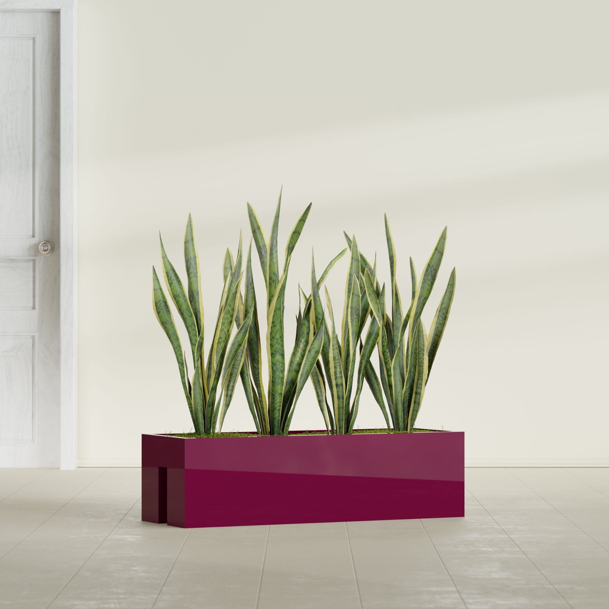 Tiergarden Large Long Over The Railing Rectangle Fiberglass Planter - 36 in x 12 in x 10 in - Gloss Eggplant - Gloss Eggplant,36 in x 12 in x 10 in