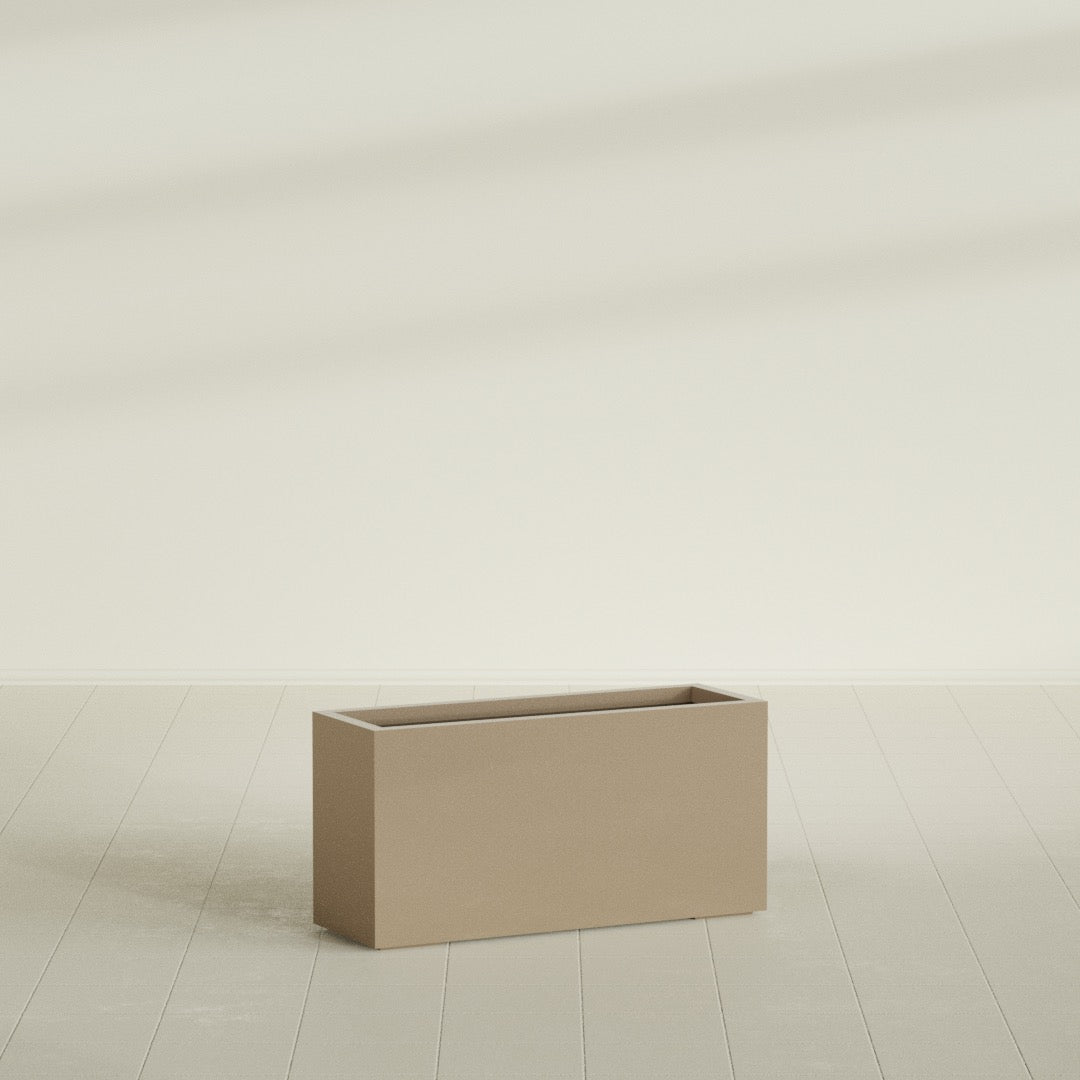 Hollywood Large Narrow Rectangle Fiberglass Planter - 36 in x 12 in x 24 in - Metallic Gold - Metallic Gold,36 in x 12 in x 24 in