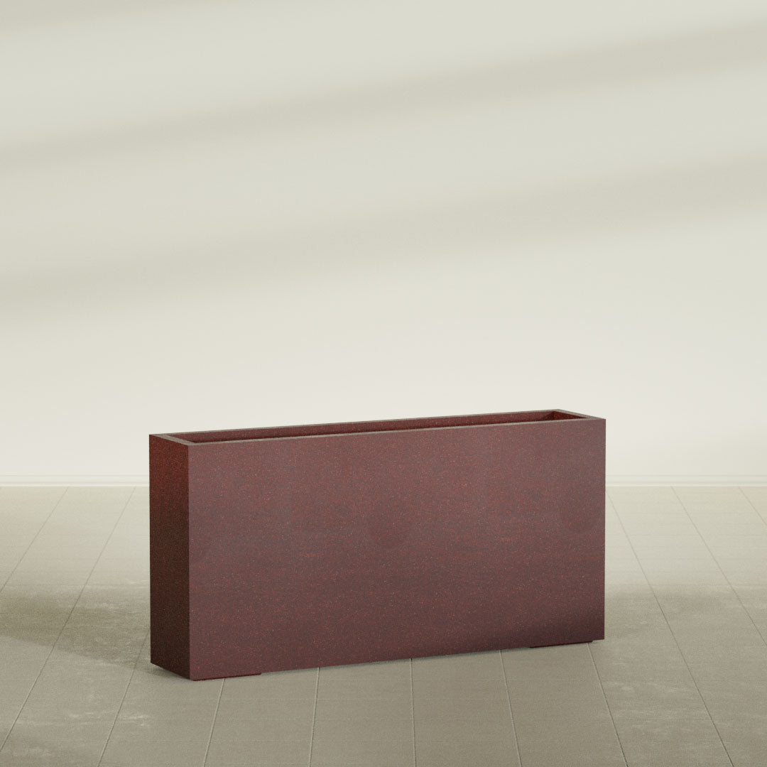 ProTone Fiberglass Premium Finish Medium Rectangle Planter - 48 in x 10 in x 24 in - Weathered Steel - Rust - Weathered Steel - Rust,48 in x 10 in x 24 in